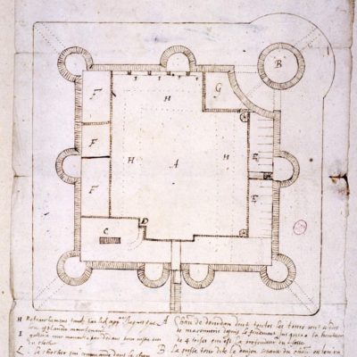 Plan du château de Dourdan en 1597 © Musée du Domaine départemental de Sceaux