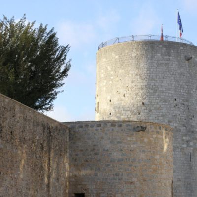 Travaux d'étanchéité de la tour médiane et du donjon en 2015 © Musée du château de Dourdan