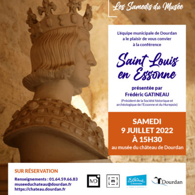 Sculpture Saint Louis et texte Les samedis du Musée Saint Louis en Essonne samedi 9 juillet 15h30