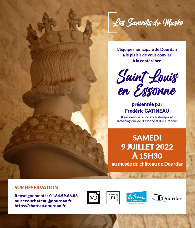 Sculpture Saint Louis et texte Les samedis du Musée Saint Louis en Essonne samedi 9 juillet 15h30