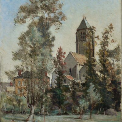 Eglise de Saint-Martin de Bréthencourt, huile sur toile par Aline Boulian (1946-1903), 1900, n° inv. 2006.0.341 © Musée du château de Dourdan